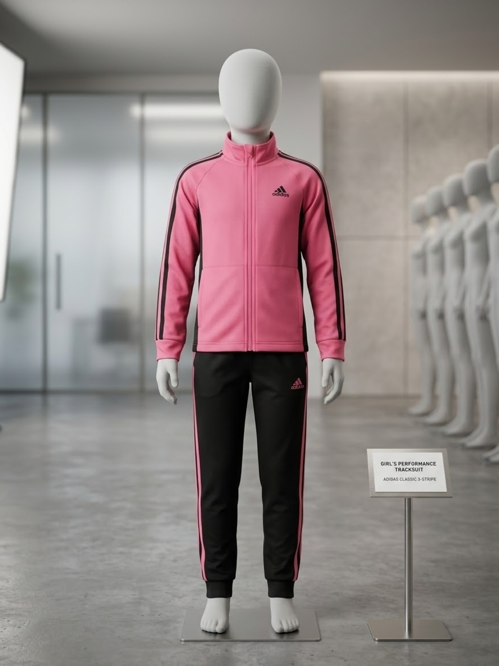adidas Pink and Black Girls' Track Jacket & Pants Set Like New Size 6